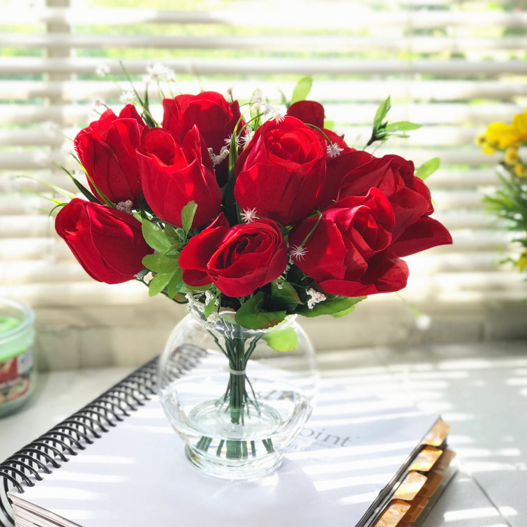 House of Hampton® Silk Rose Flower Arrangementin Vase & Reviews Wayfair